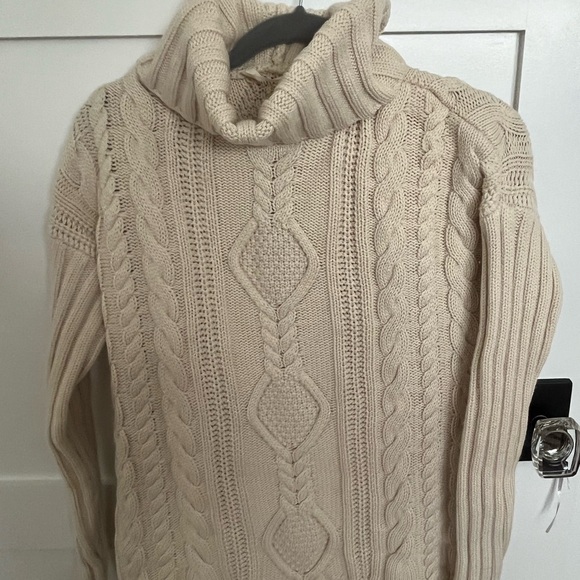 Athleta Cable Knit Turtleneck Sweater - Cream - Picture 3 of 3